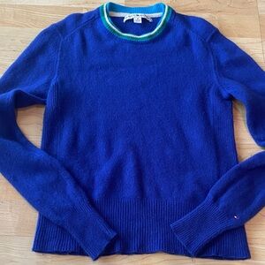 Tommy Hilfiger Royal Blue Sweater with Green and White Trim size Medium